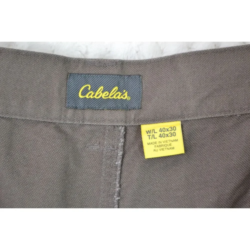 Cabela's Men's 40x30 Brown Heavyweight Canvas Hiking Reinforced Cargo Pants